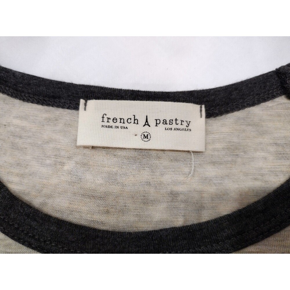 French Pastry Women's Medium Beige Rhinestone 'Take Me To The Moon' Shirt Top - Picture 6 of 6